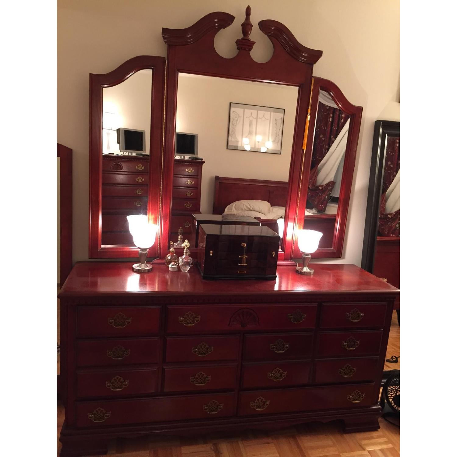 Cherrywood Vanity with Mirror & Separate Cherrywood Standalone Mirror - image-2