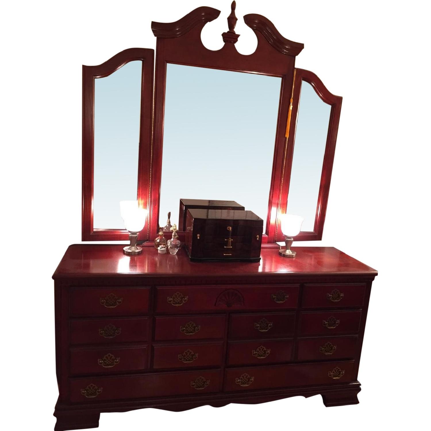 Cherrywood Vanity with Mirror & Separate Cherrywood Standalone Mirror