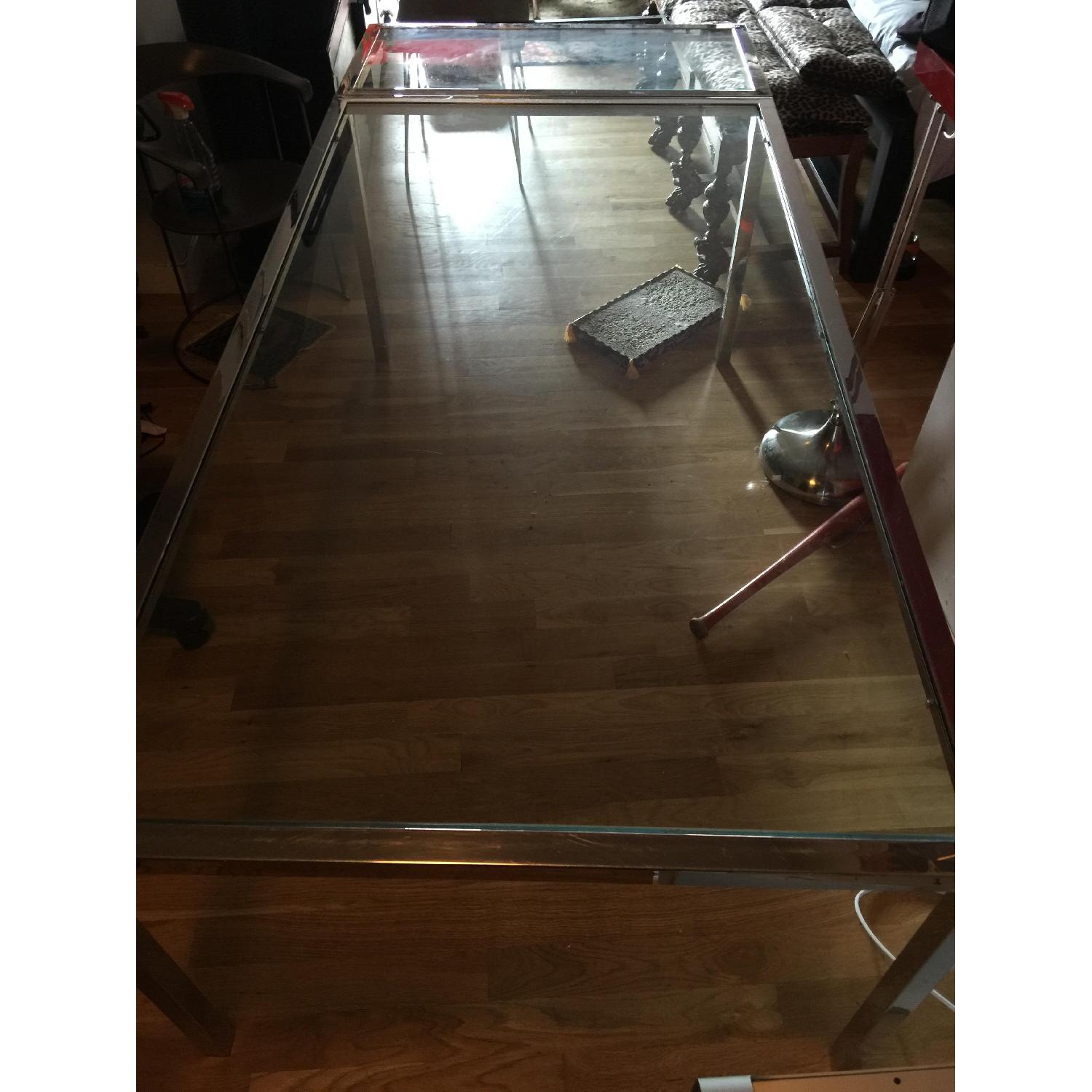 1960s Knoll Reproduction Glass Top Table - image-1