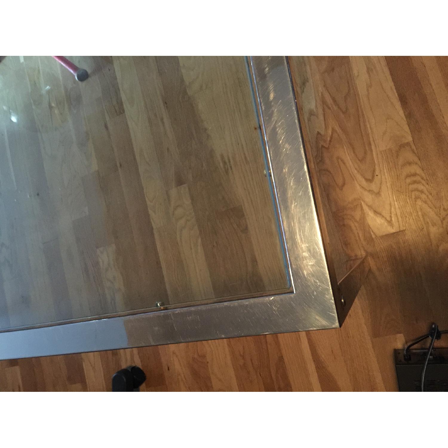 1960s Knoll Reproduction Glass Top Table - image-2