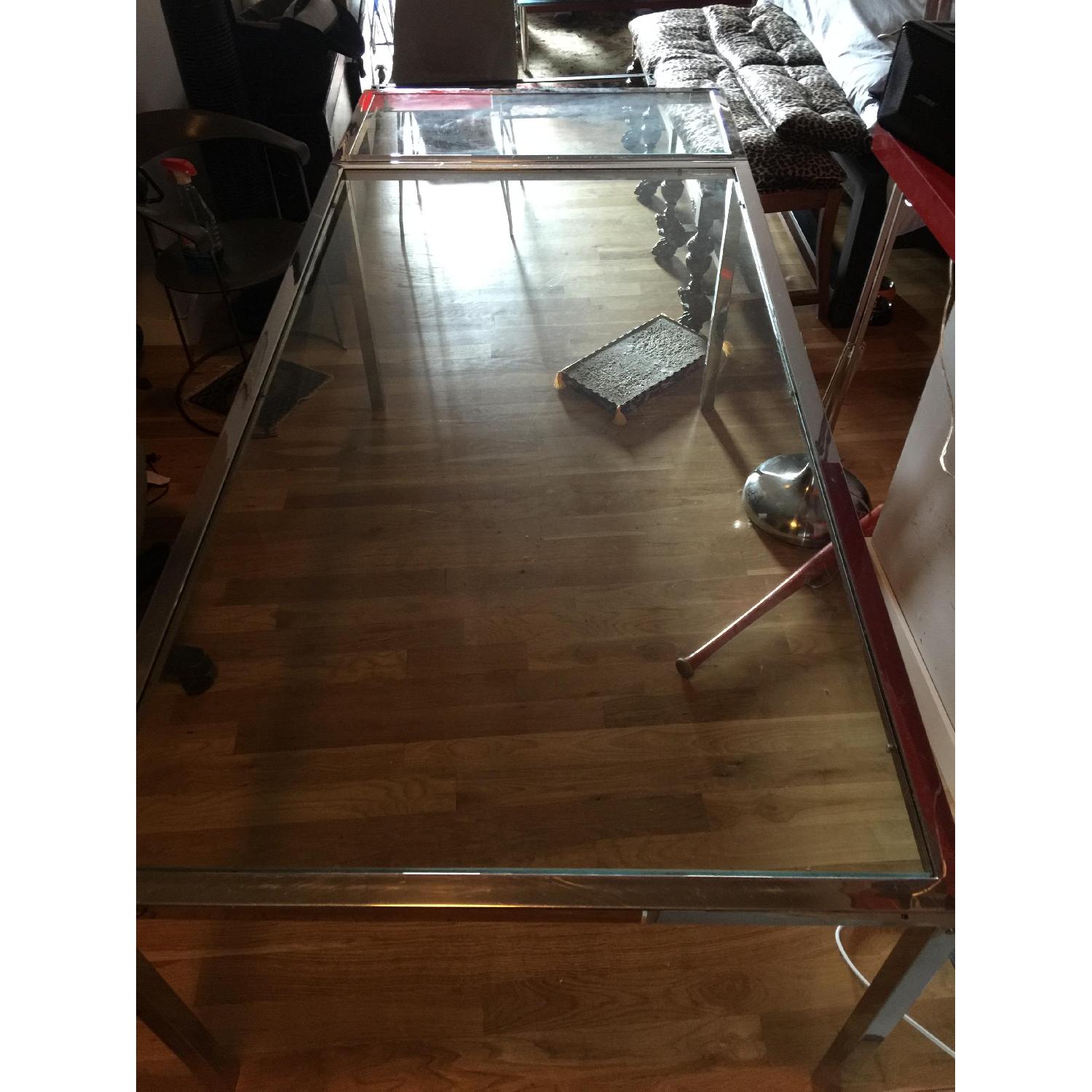 1960s Knoll Reproduction Glass Top Table - image-3