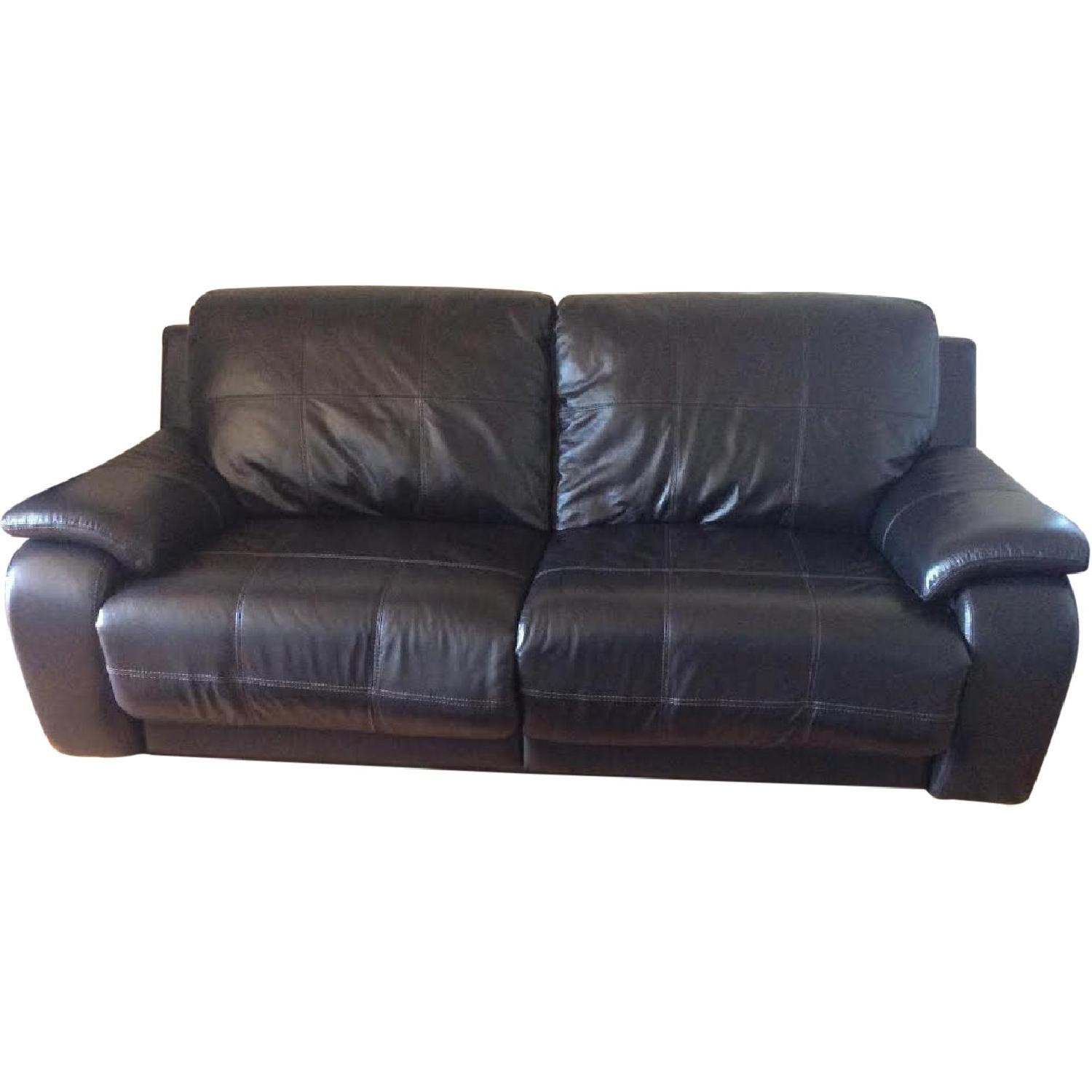Raymour & Flanigan Alden Leather PowerReclining Sofa AptDeco
