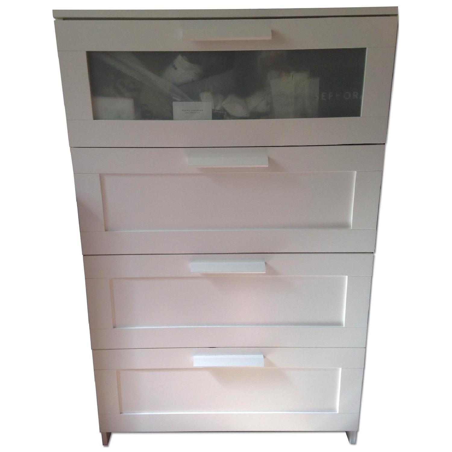 Ikea Brimnes Frosted Glass 4Drawer Dresser AptDeco