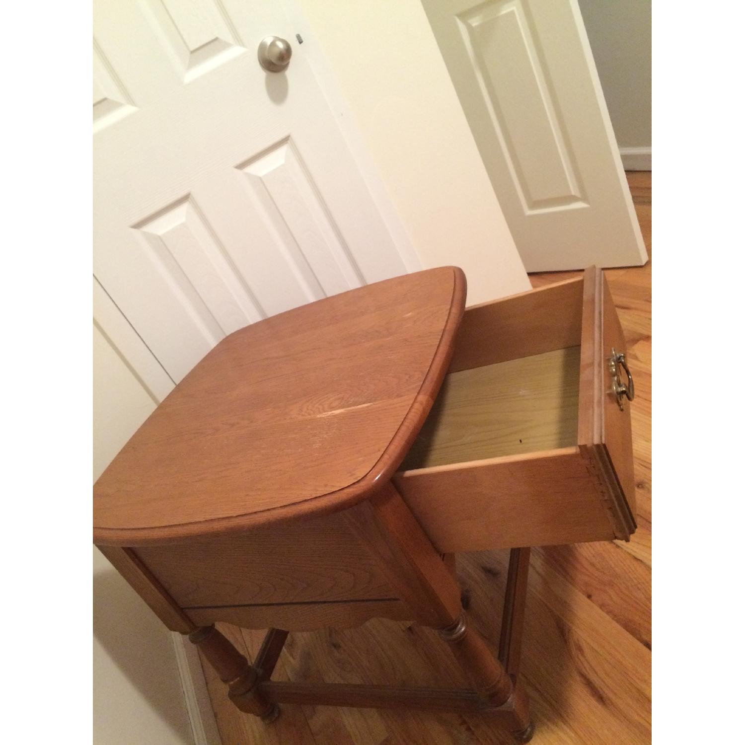 Bassett Solid Wood Vintage Side Table/Nightstand with Drawer - image-2