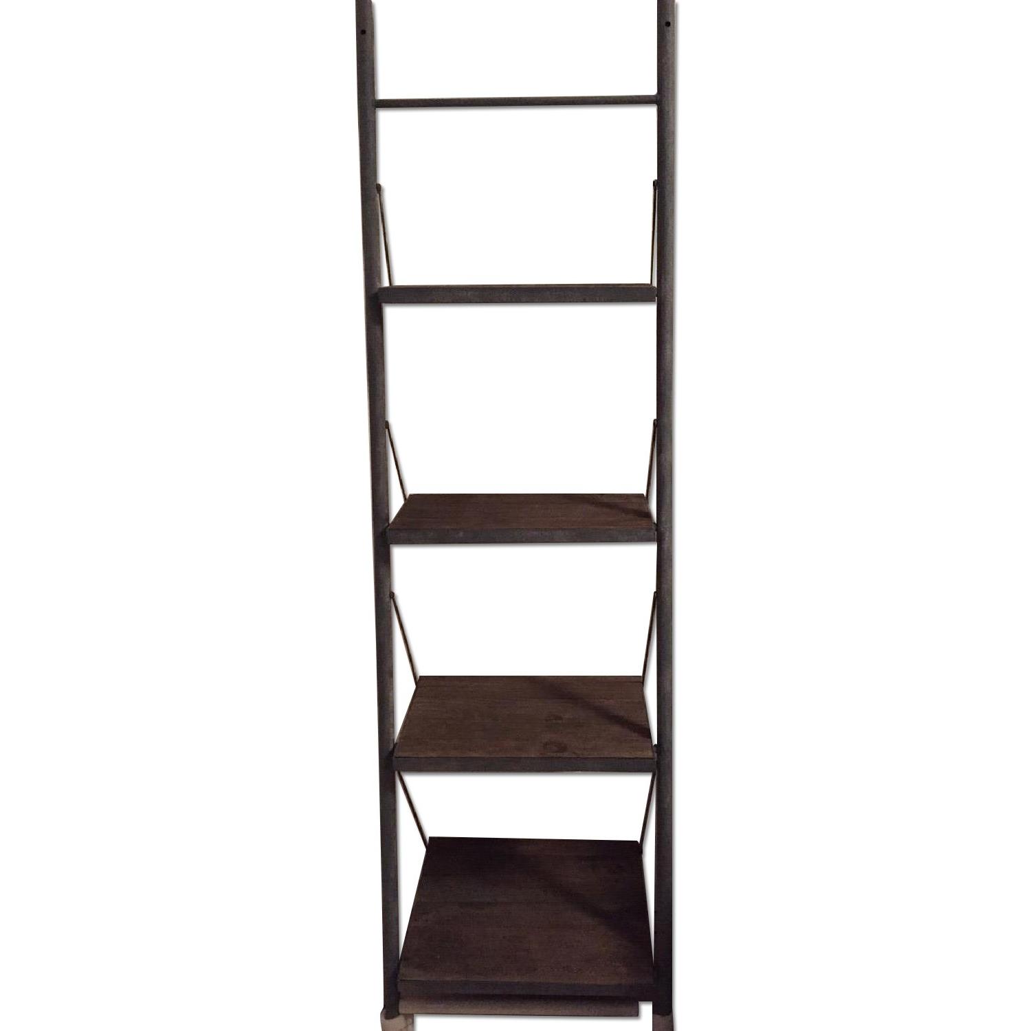 Restoration Hardware Reclaimed Elm & Iron Leaner Shelf AptDeco
