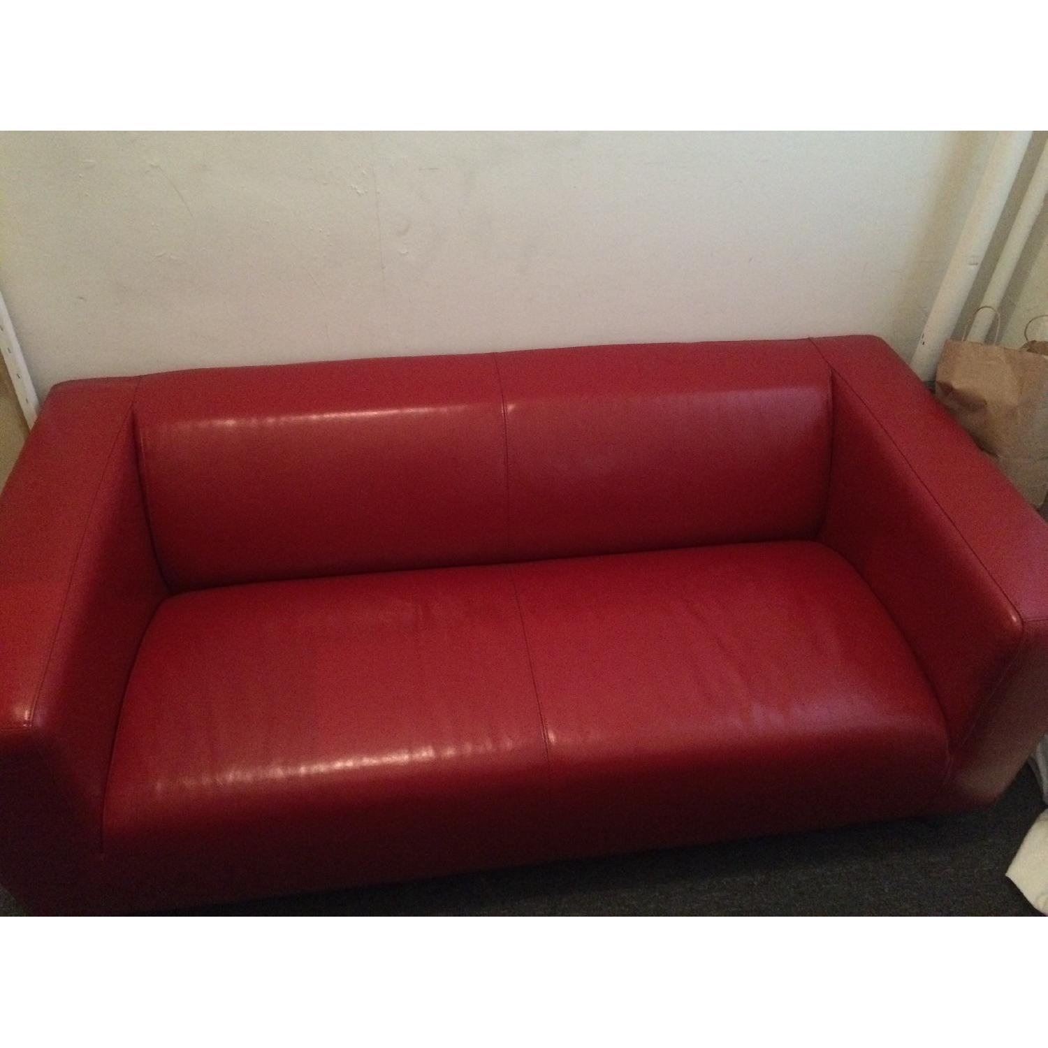 Ikea Red Sofa AptDeco