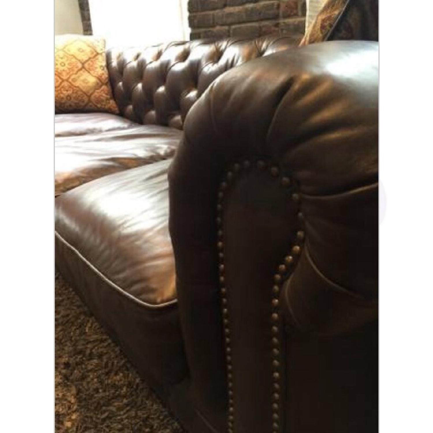 Leather Chesterfield Sofa - AptDeco