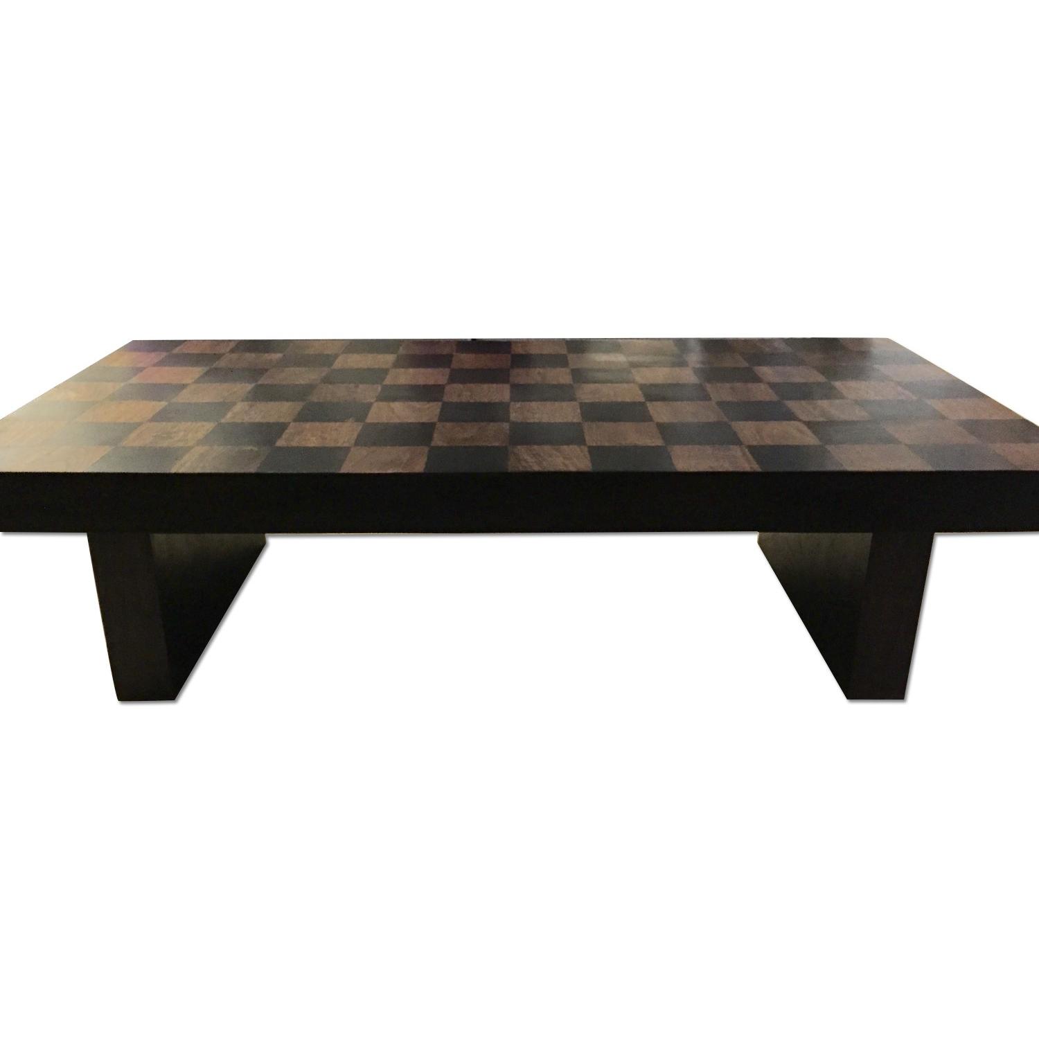 Crate & Barrel Checkerboard Coffee Table - AptDeco
