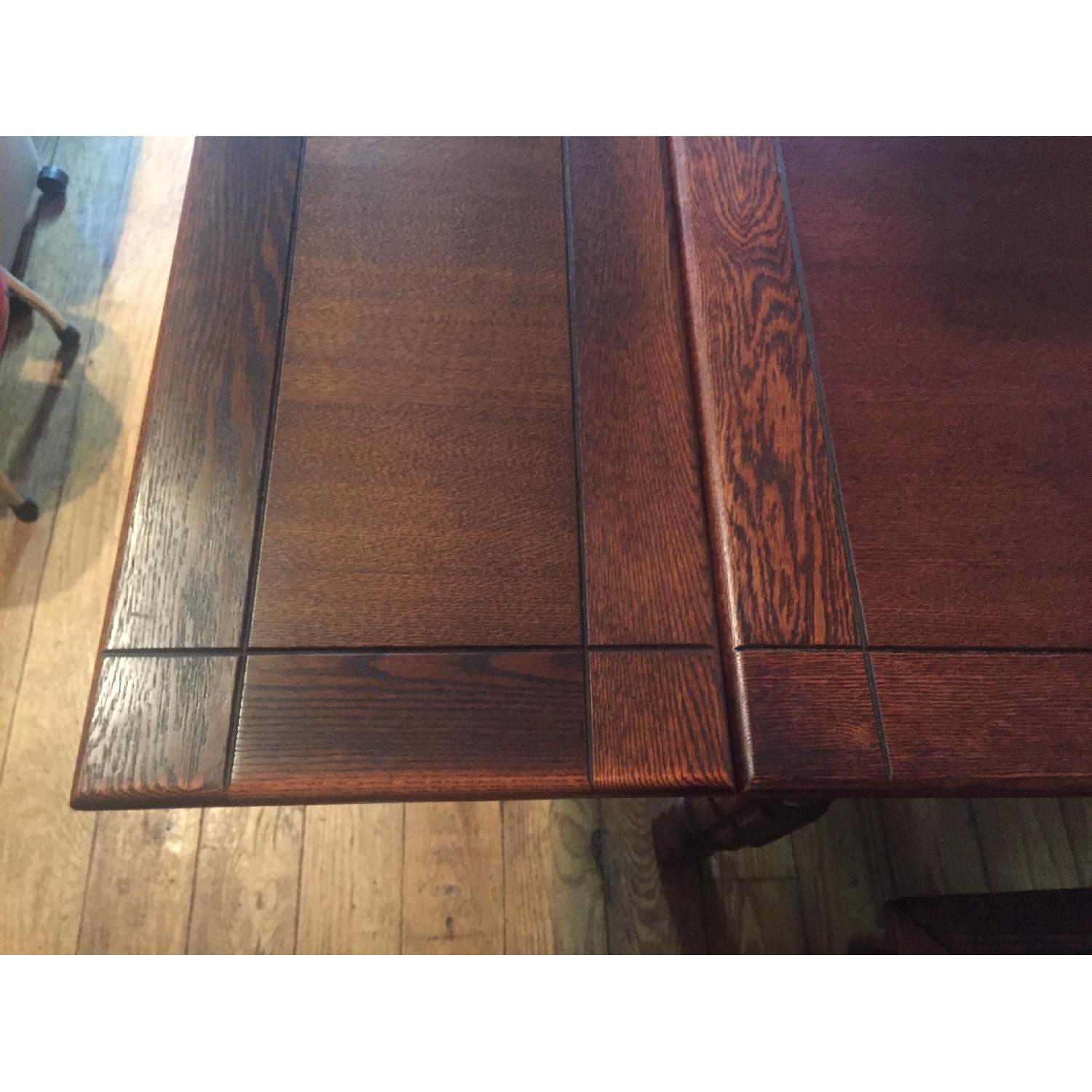 Antique Oak Dining Table with Leaves - image-4