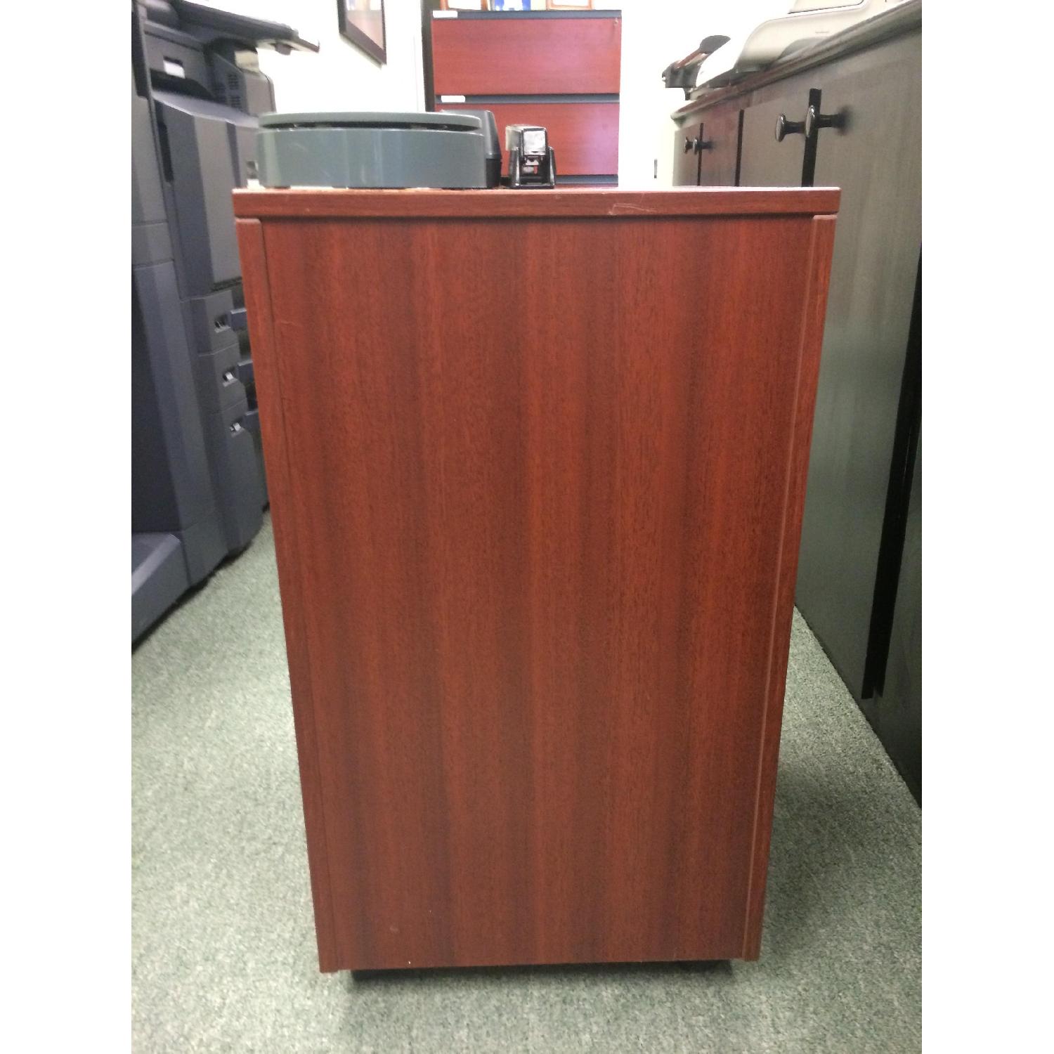 Small Cherry Wood File Cabinet - image-2