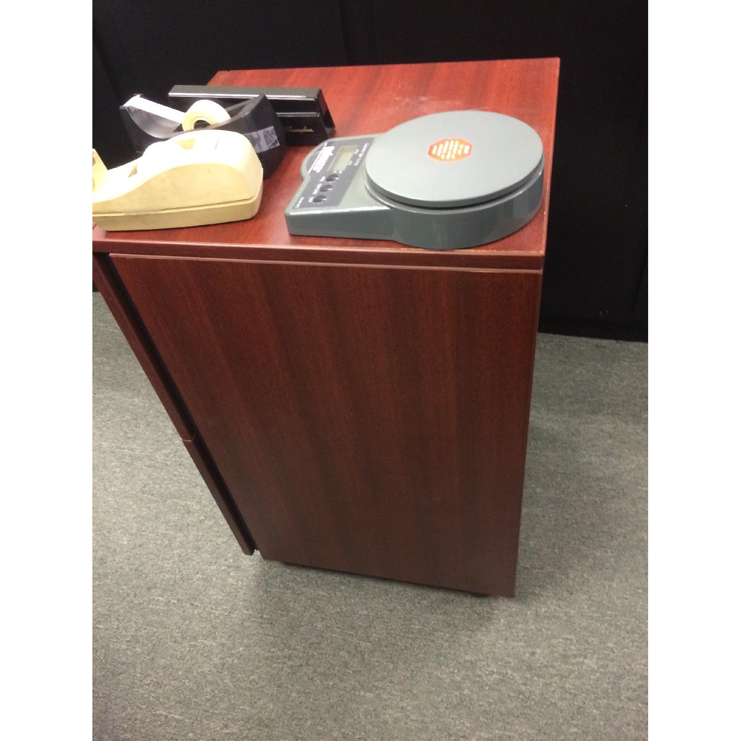 Small Cherry Wood File Cabinet - image-3