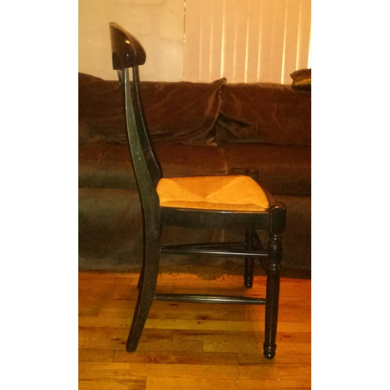 Wood & Wicker Dining Chairs Set of 4 AptDeco