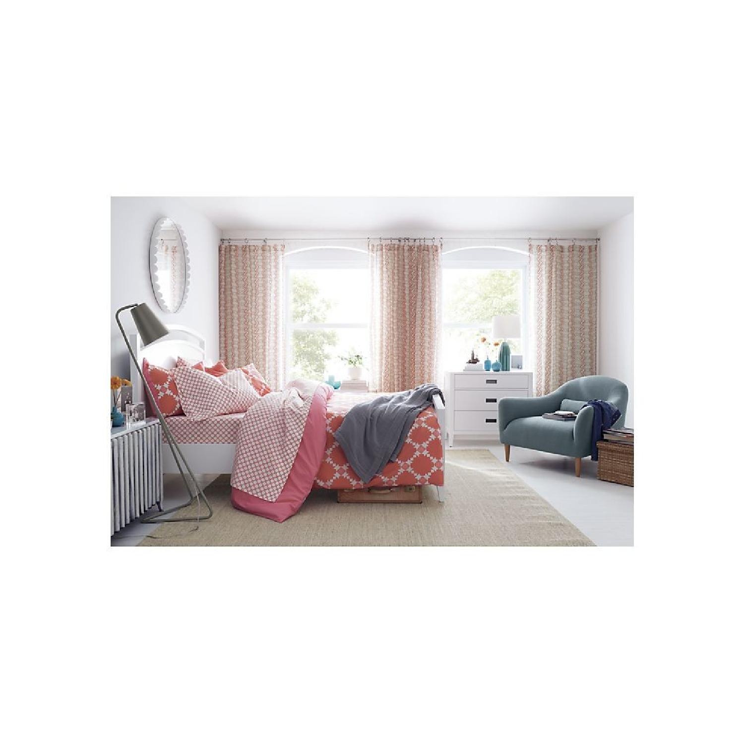 Crate & Barrel Arch White Queen Bed - image-1