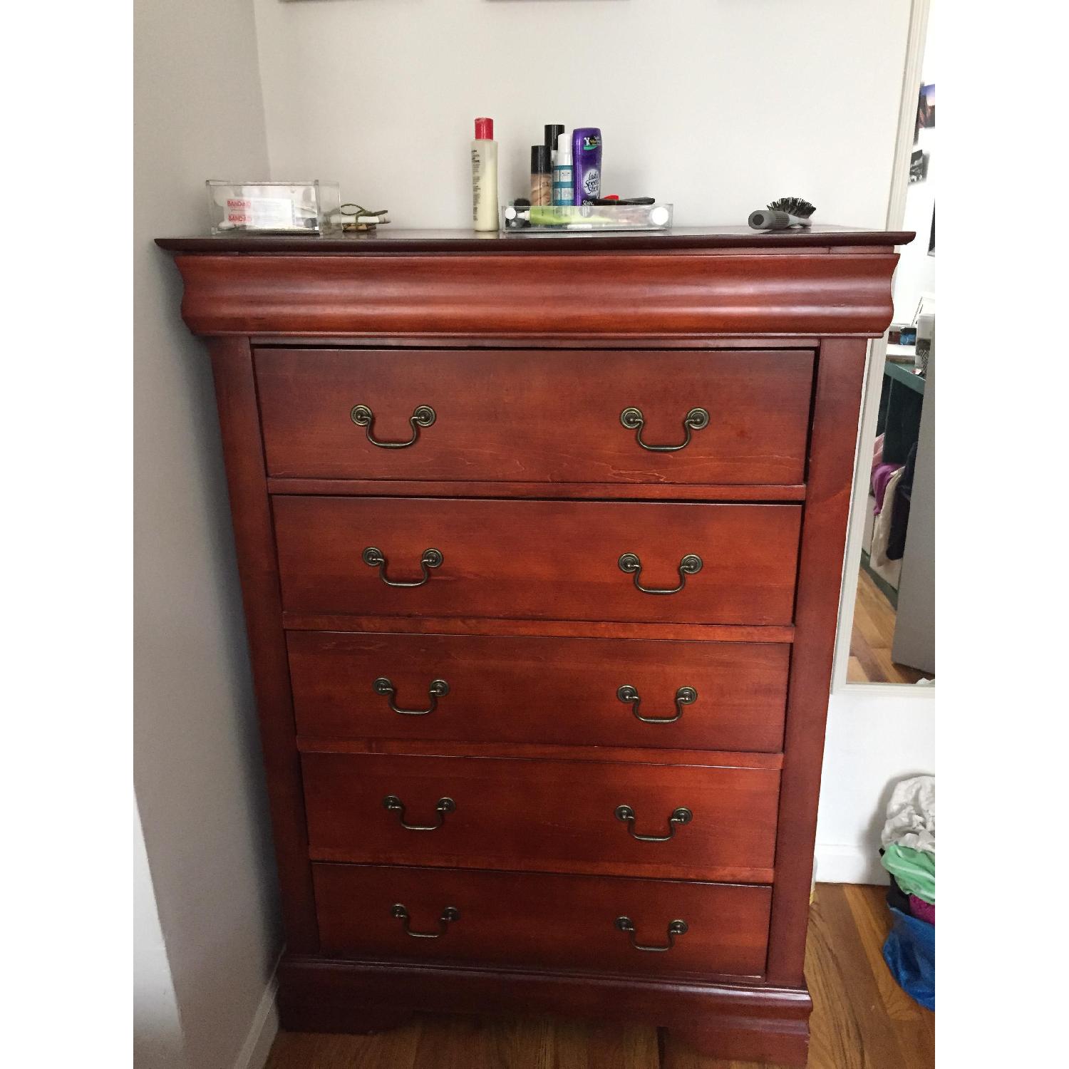 Tall Cherry Wood Dresser - image-1
