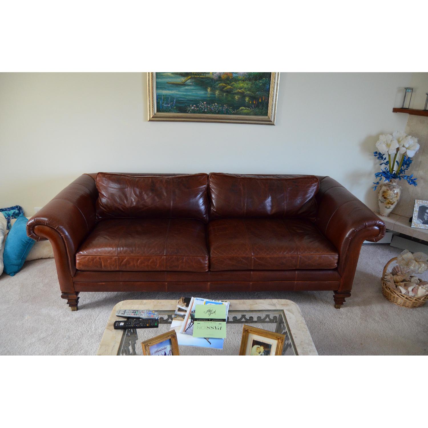 Ralph Lauren Distressed Leather Sofa - image-3