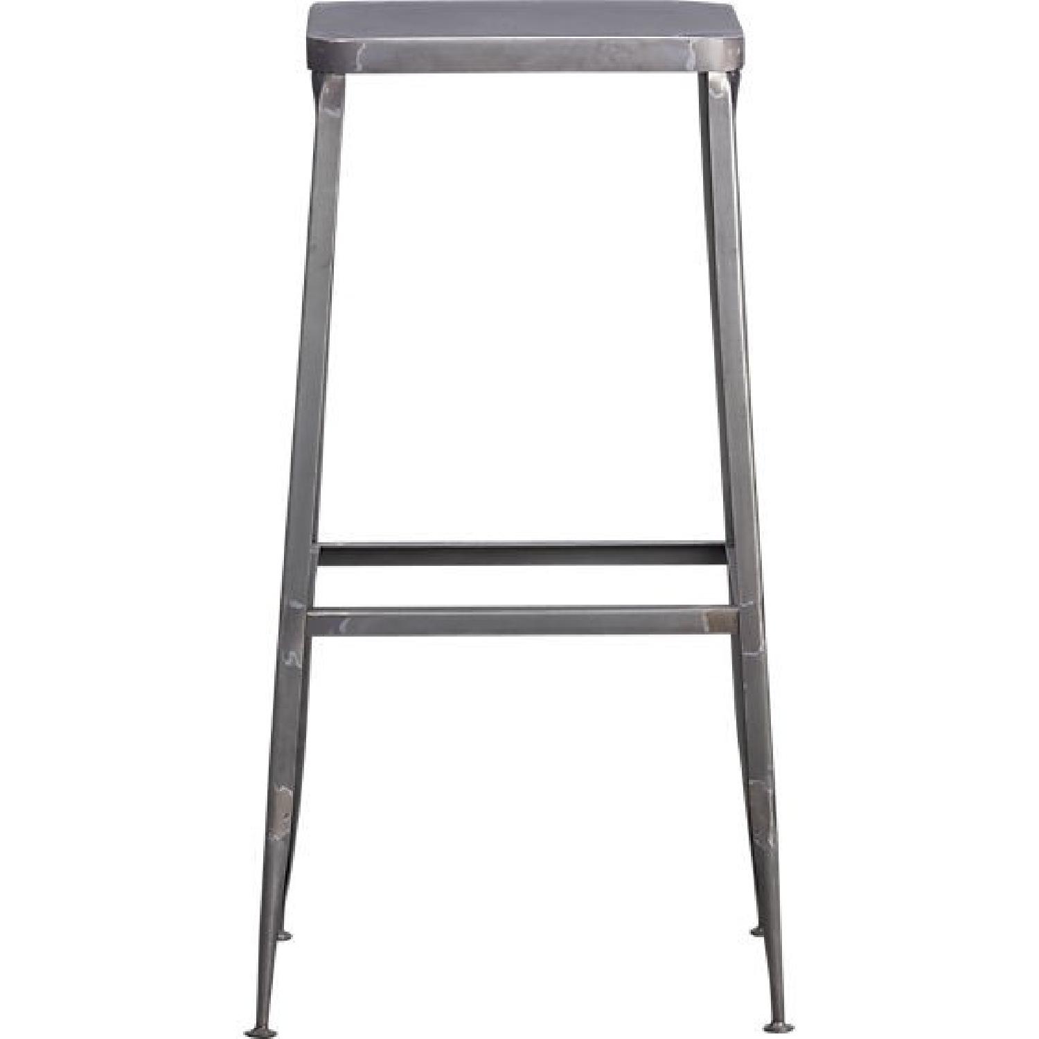 CB2 Flint Steel Bar Stools - Pair - image-3