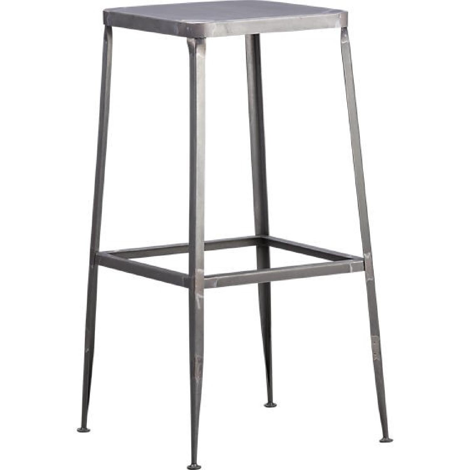 CB2 Flint Steel Bar Stools - Pair - image-4