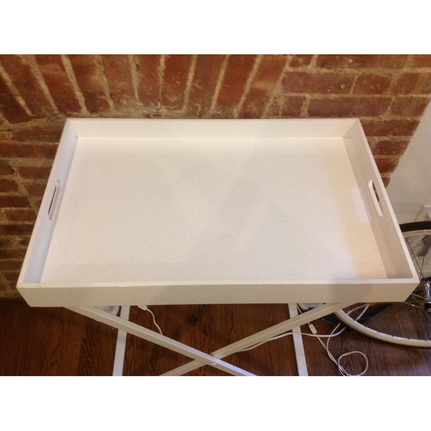West Elm White Contemporary Tray Table - image-4