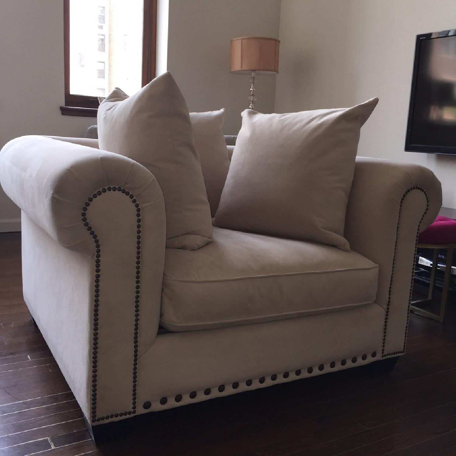 Z Gallerie Oversized Chair with Ottoman - image-3