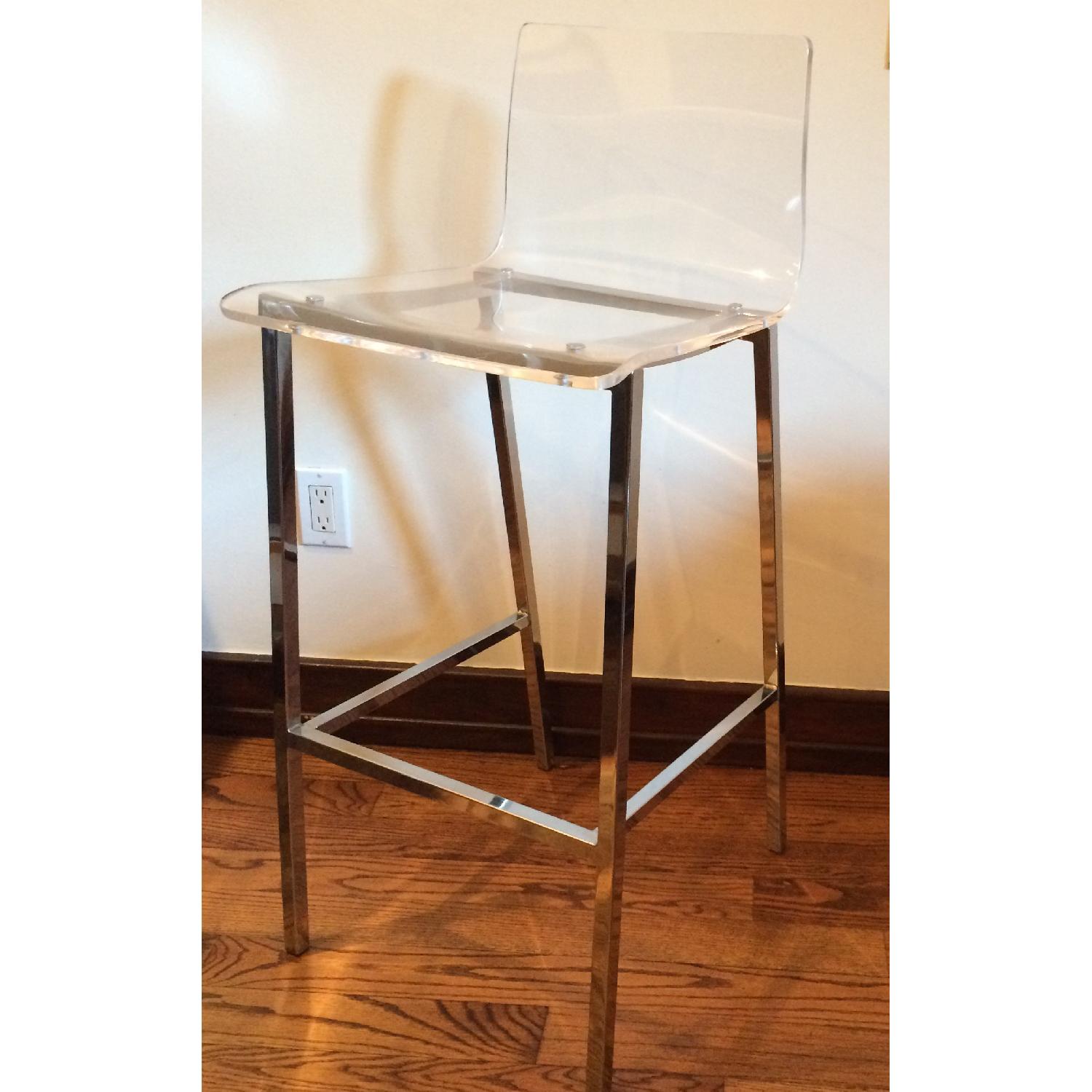 CB2 Chrome Plated & Acrylic Bar Stools - image-2
