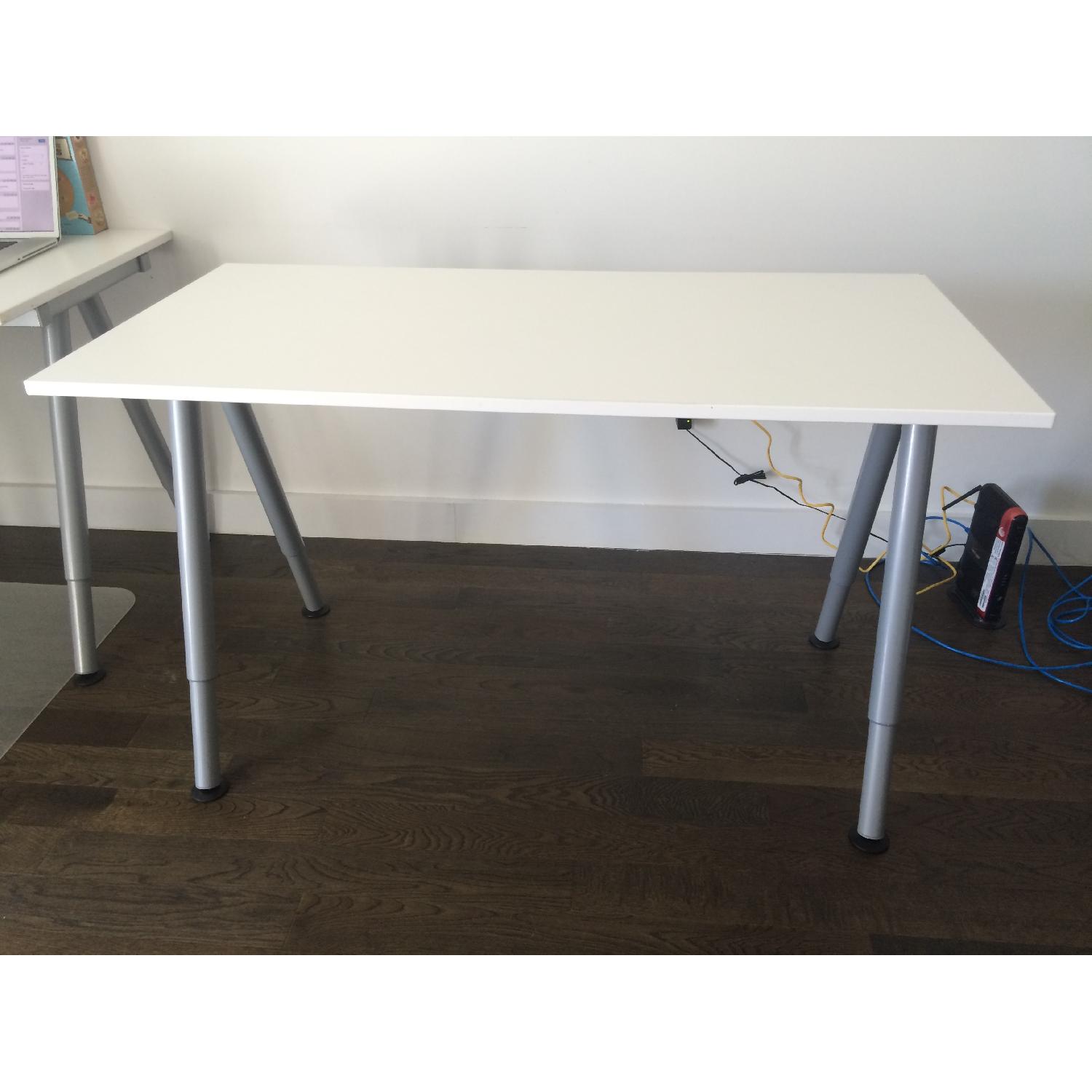 White Desk w/ Silver Legs - image-2