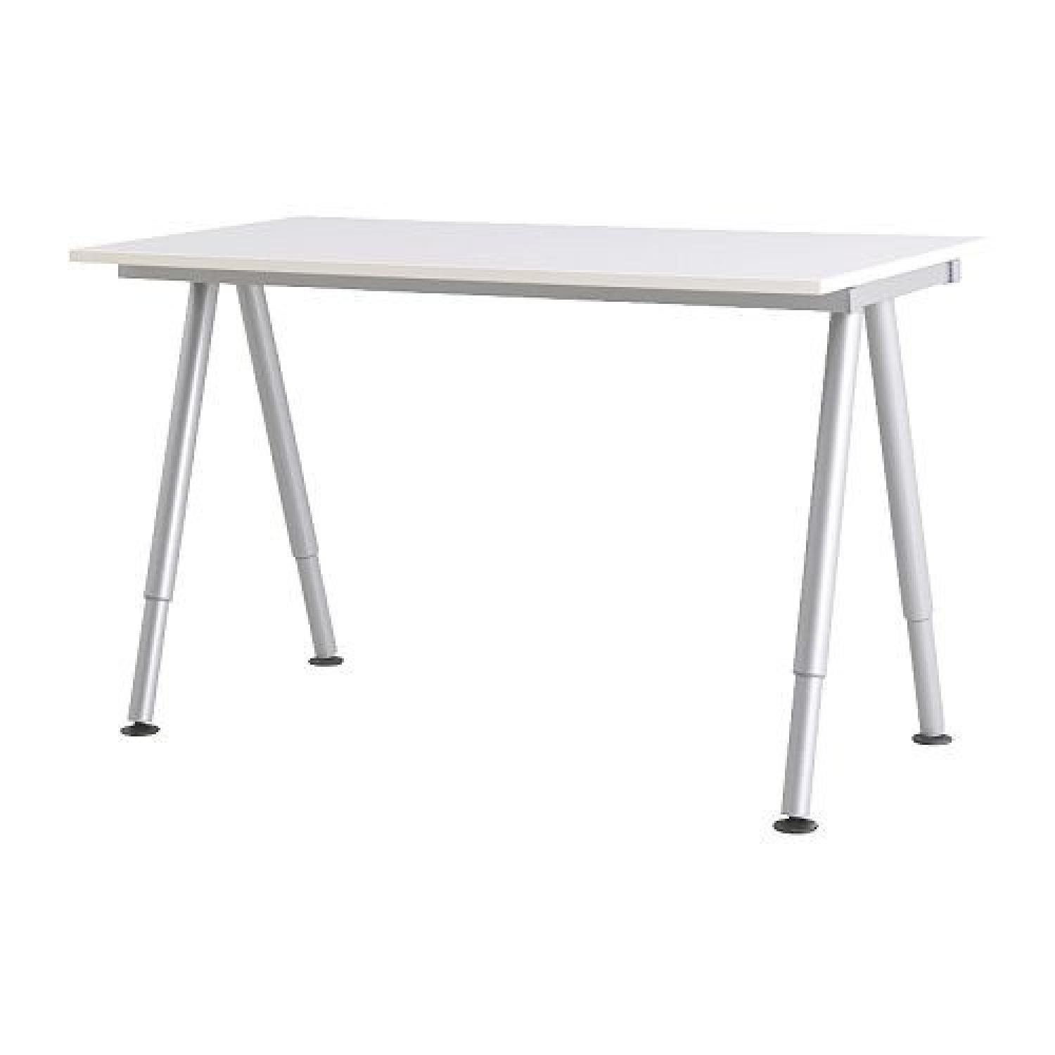 White Desk w/ Silver Legs - image-5