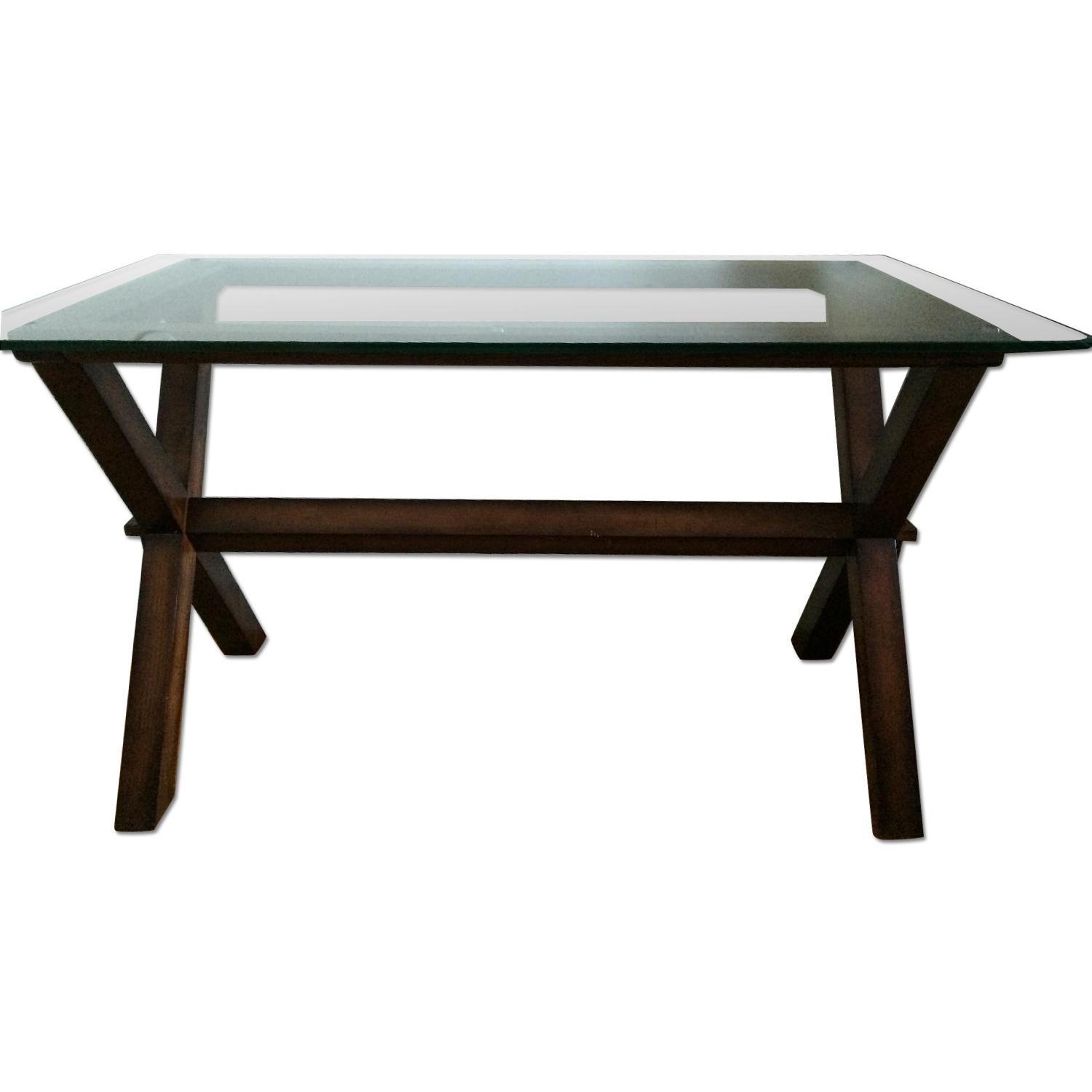 Pottery Barn Ava Desk w/ Glass Top AptDeco