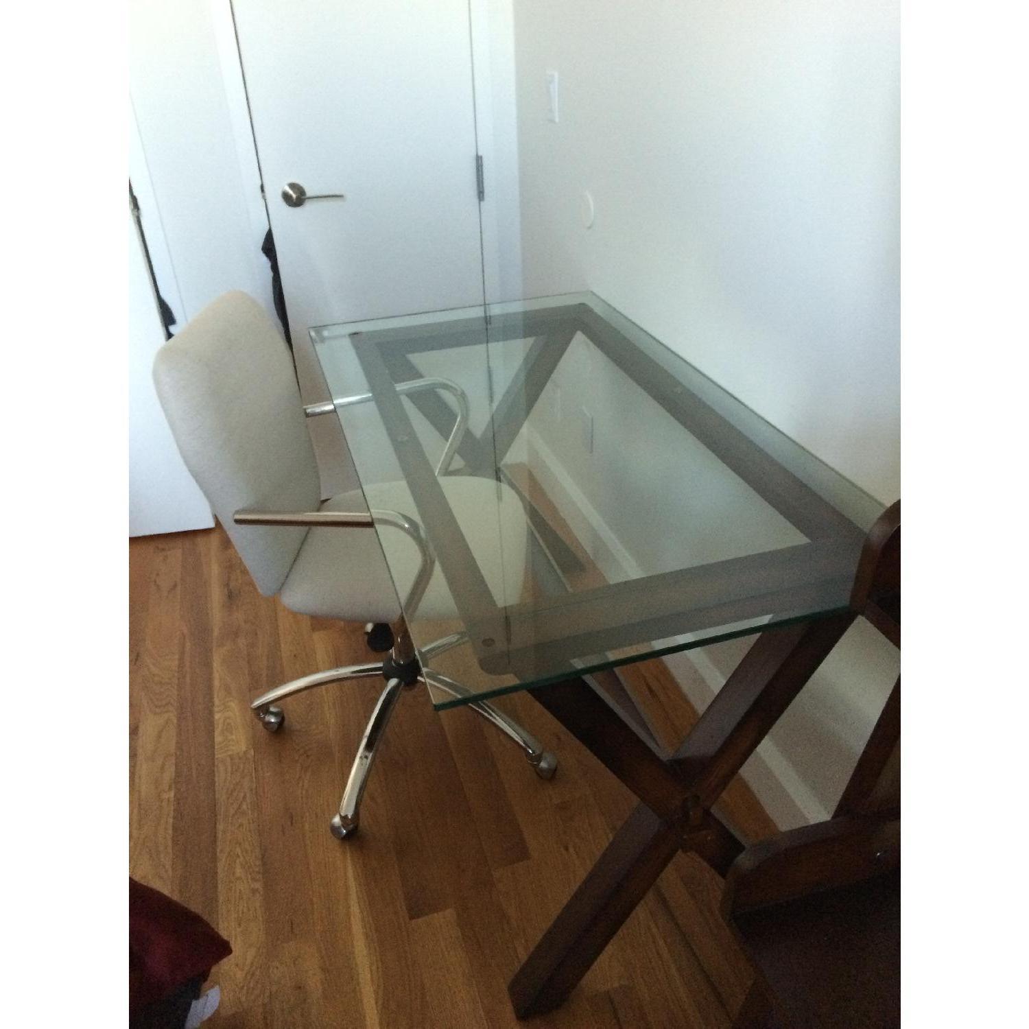 Pottery Barn Ava Desk w/ Glass Top AptDeco