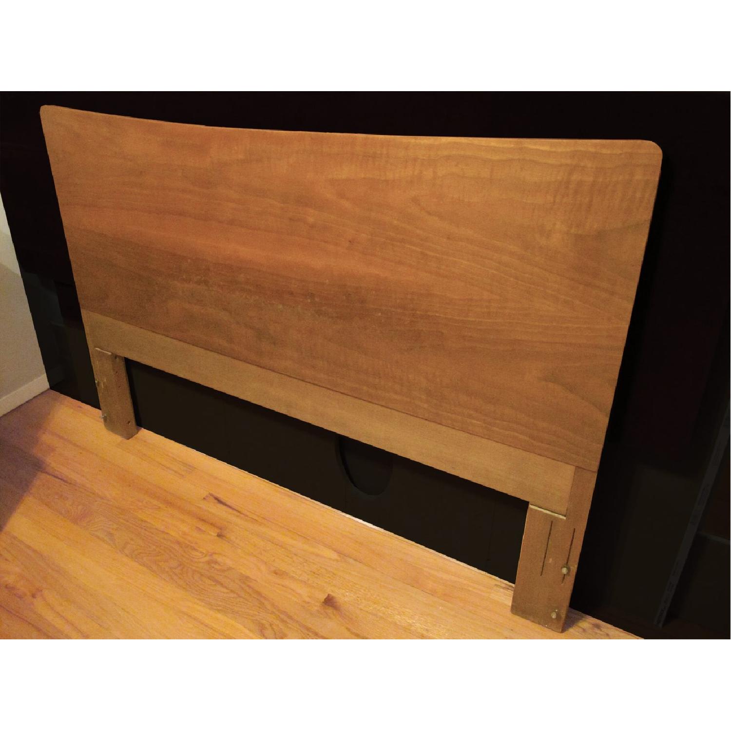 Young Manufacturing Mid-Century Modern Walnut Curved Queen Headboard - image-1