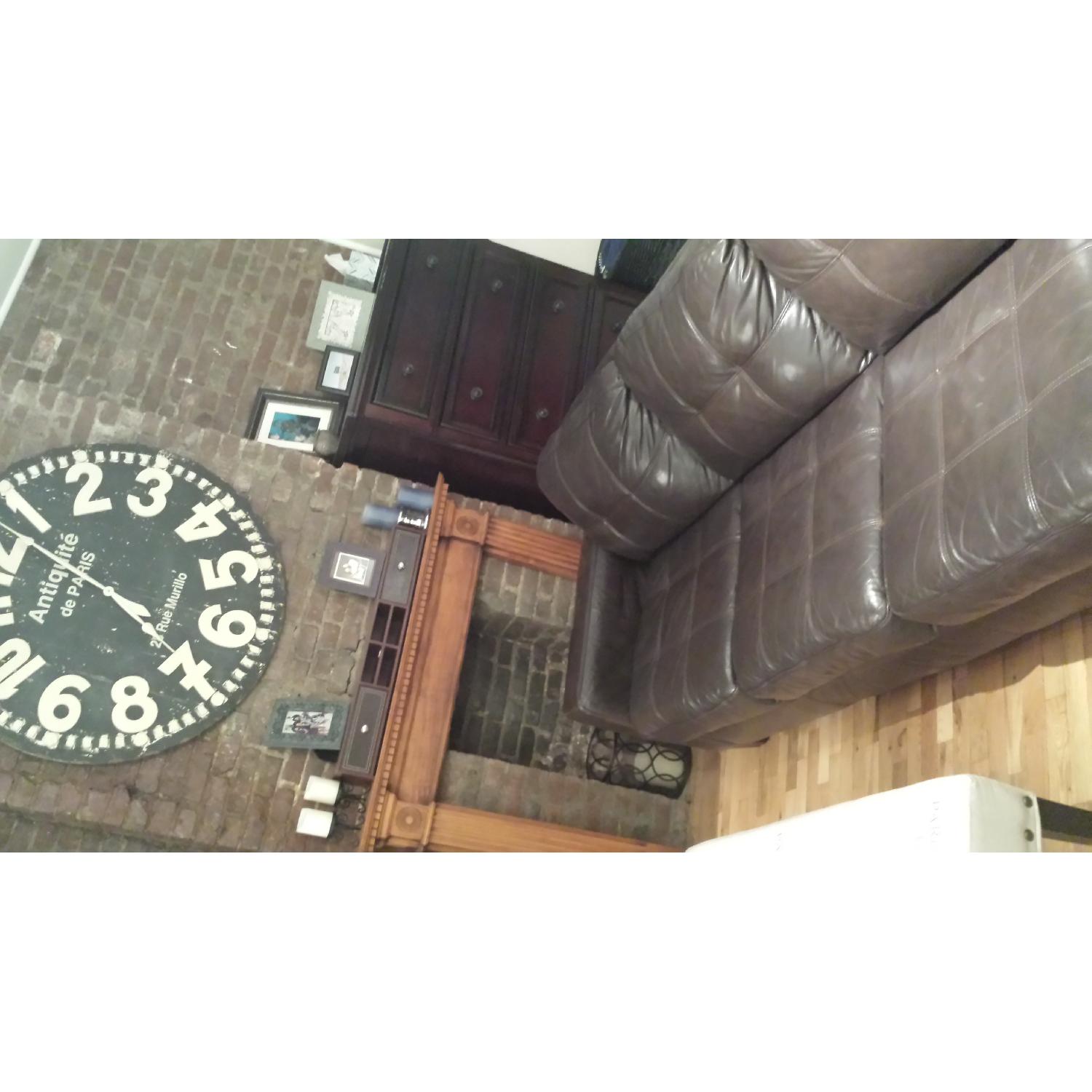 Brown Leather Sectional with Right-Facing Chaise - image-2