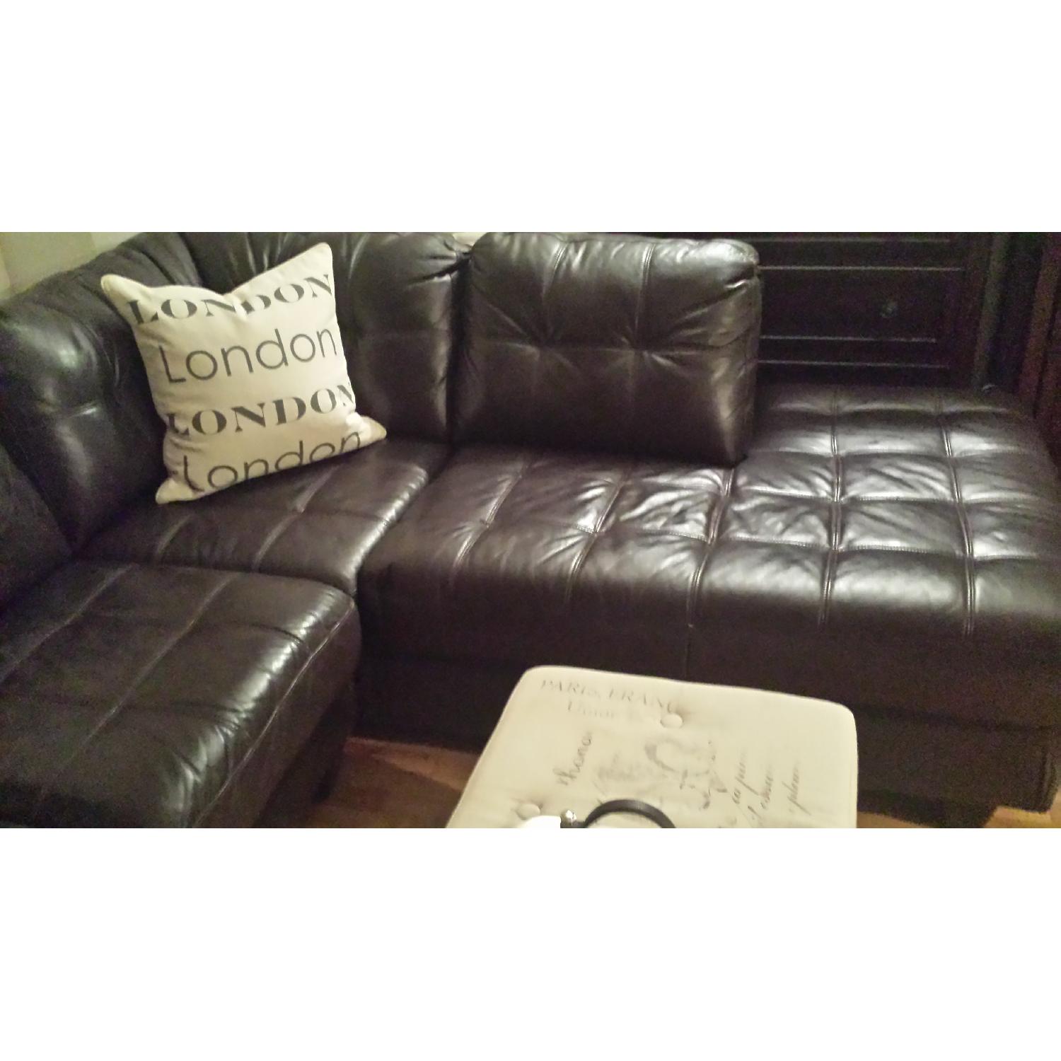 Brown Leather Sectional with Right-Facing Chaise - image-4