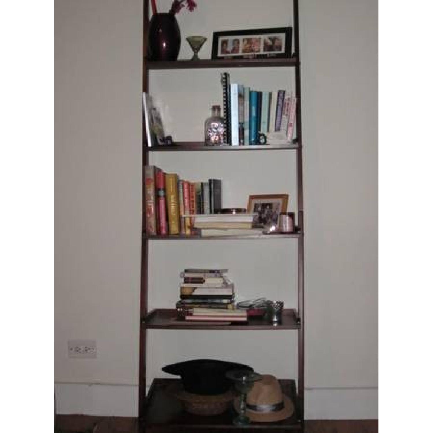 Poundex Leaning Bookcase/Bookshelf - image-1