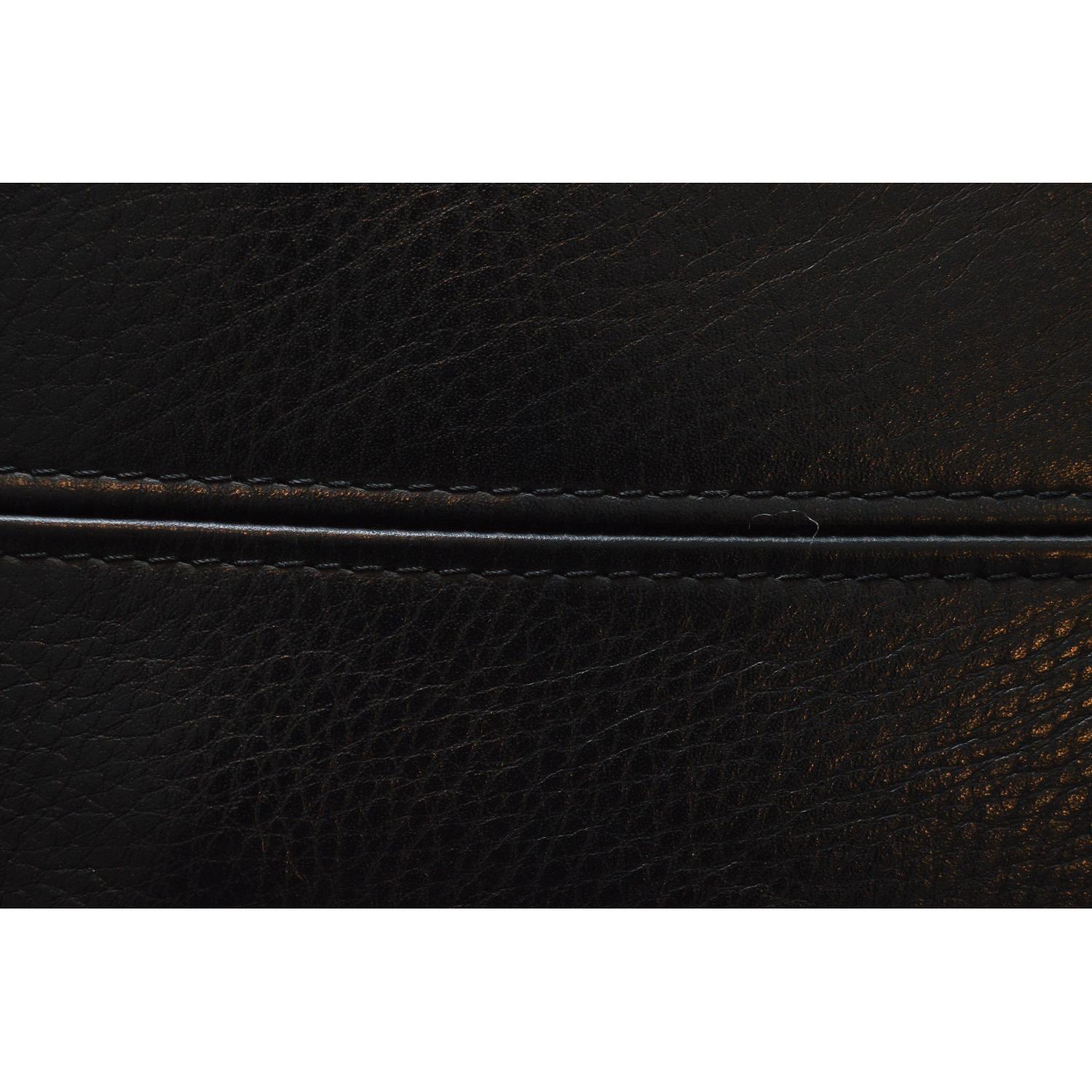 Leolux Black Leather Couch w/ Chaise Lounge - image-5