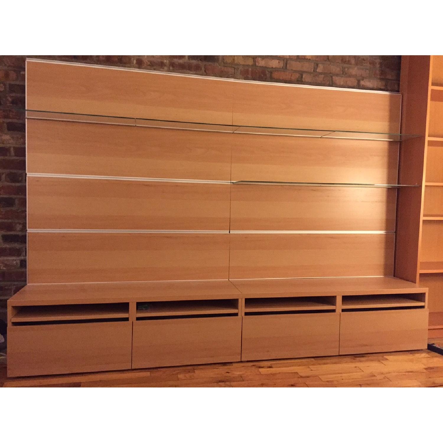 Ikea Besta Wall Unit w/ Adjustable Glass Shelves - image-2