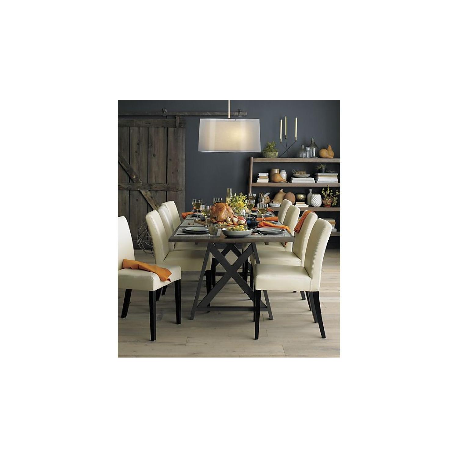 Crate & Barrel 2 Lowe Ivory Leather Dining Chairs - image-2