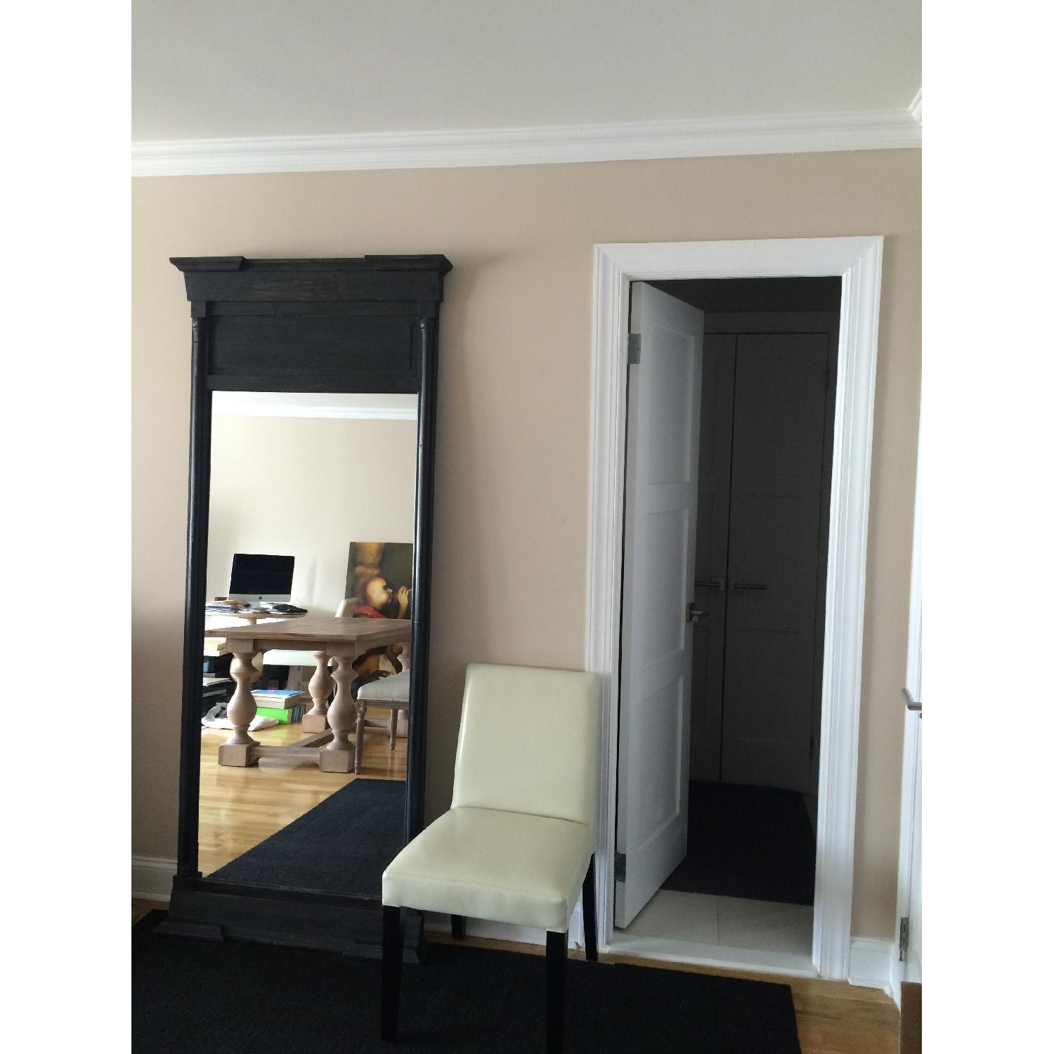 Crate & Barrel 2 Lowe Ivory Leather Dining Chairs - image-5