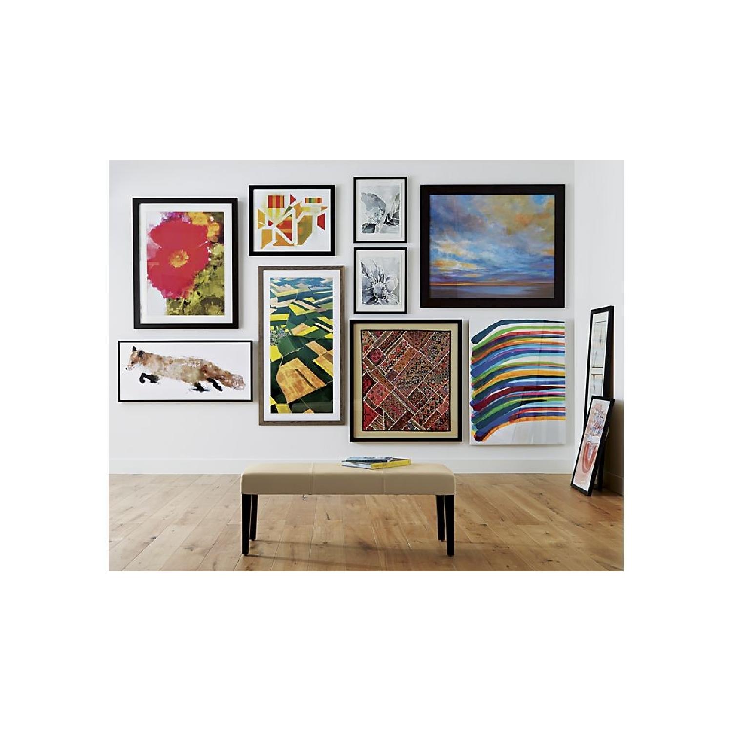 Crate & Barrel 2 Lowe Ivory Leather Dining Chairs - image-6