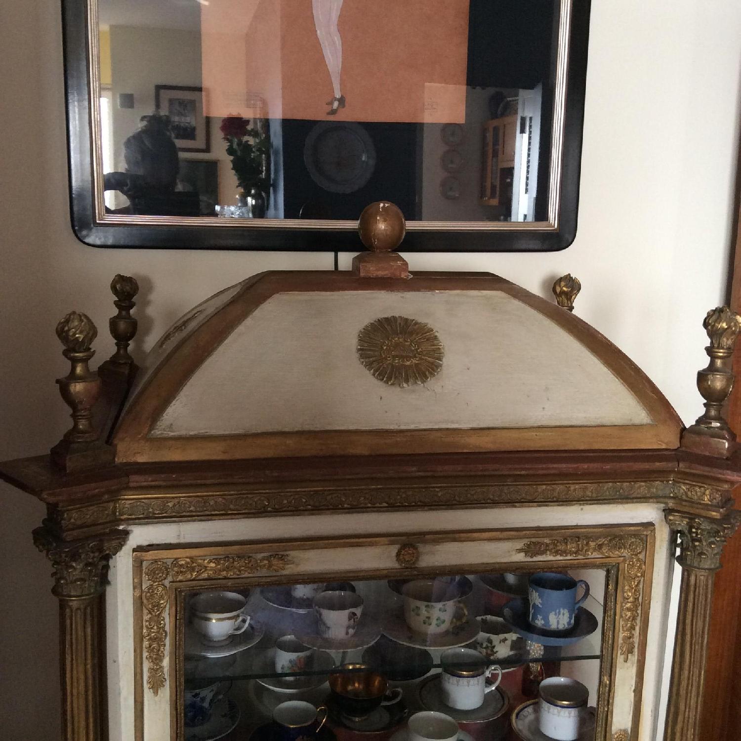 Antique Curio Cabinet & Stand - image-5