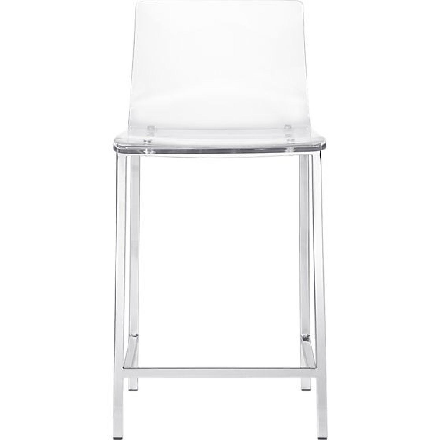 CB2 Vapor Acrylic Counter Height Dining Chairs Pair AptDeco
