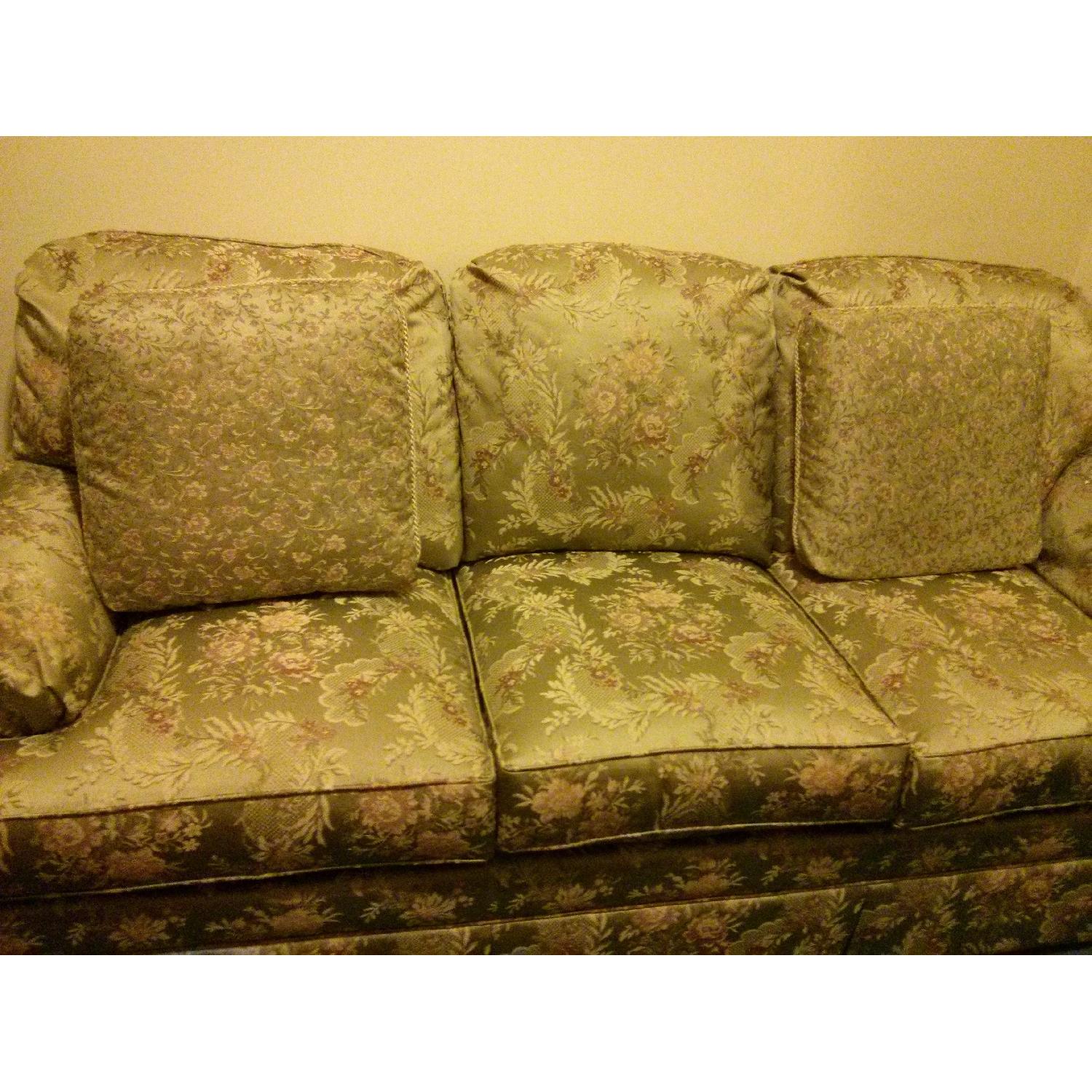 VIntage Patterned Upholstered Fabric Sofa - AptDeco