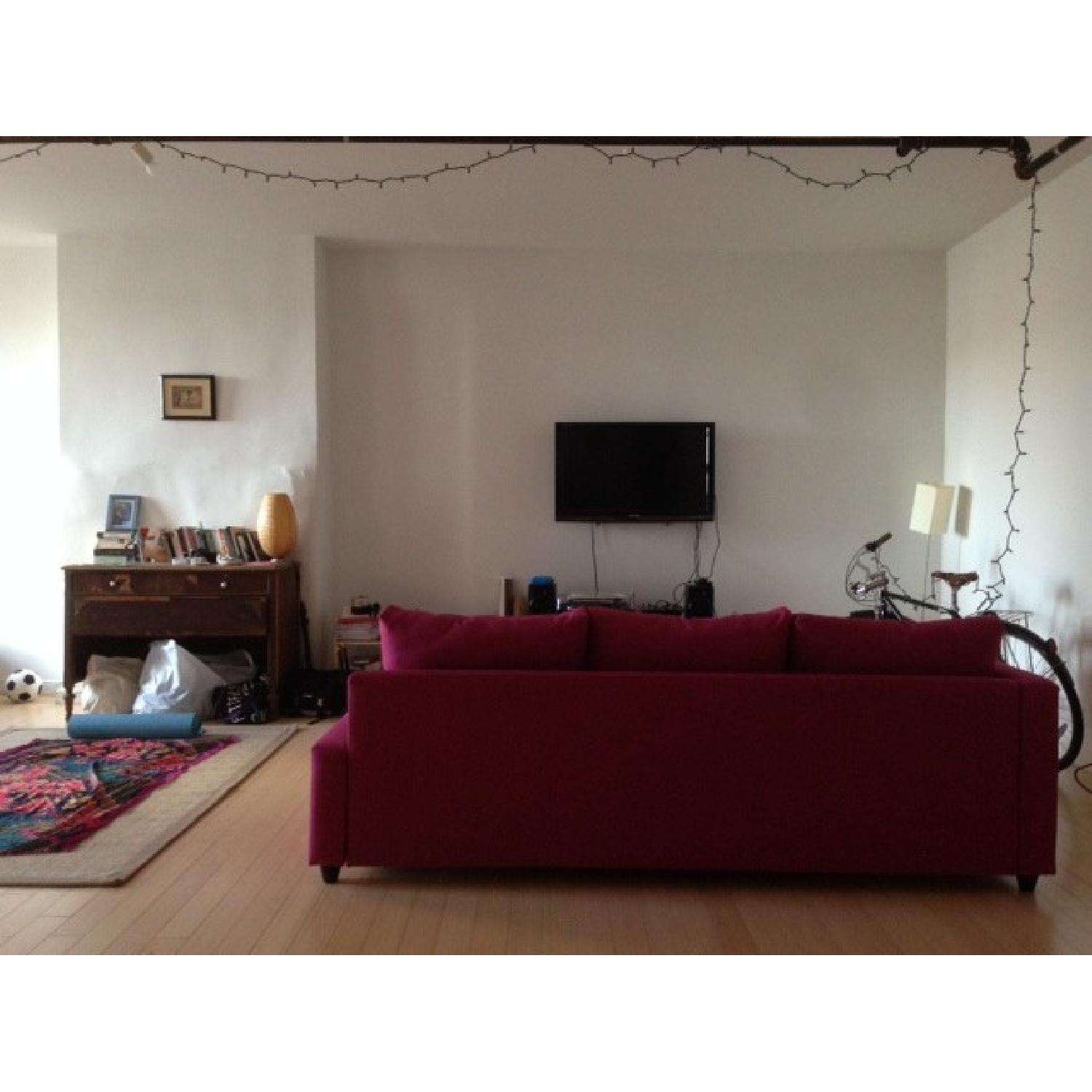 Ikea Pink Sofa Bed with Chaise - image-3