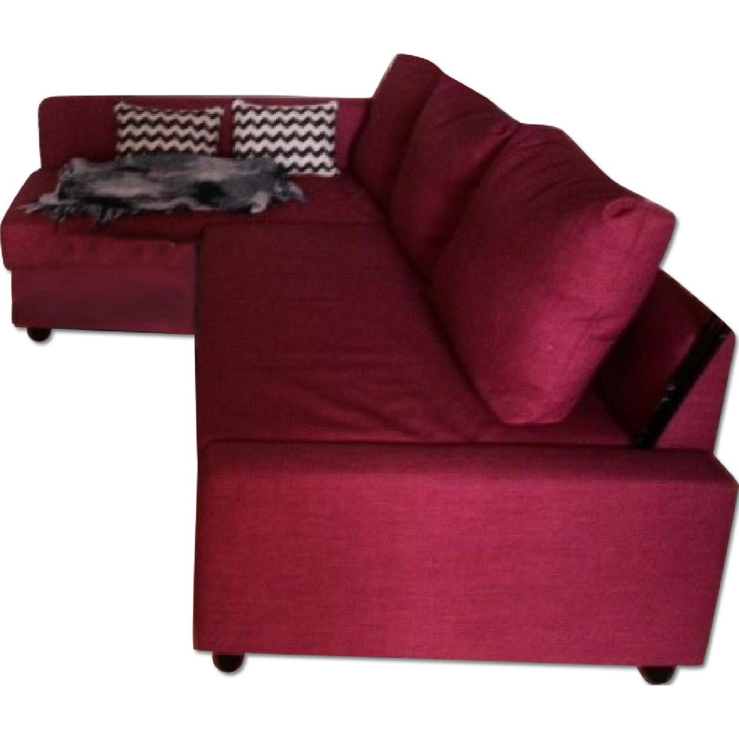 Ikea Pink Sofa Bed with Chaise - image-0