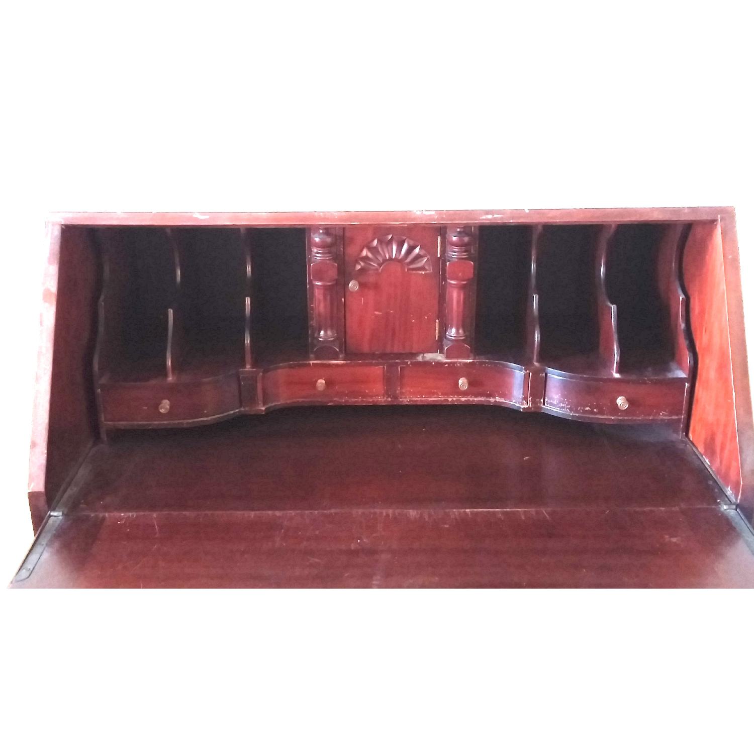 Maddox Colonial Reproductions Drop Leaf Curved Front Secretary Desk - image-3