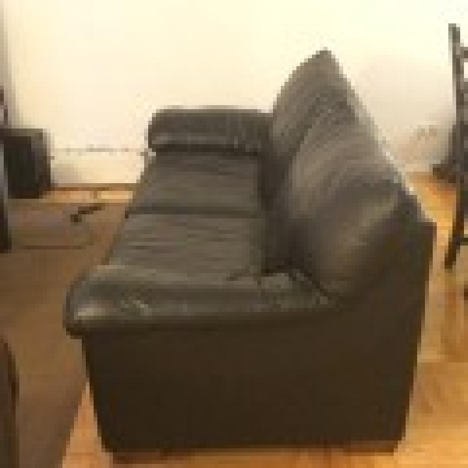 Ikea Black Leather Couch - image-2