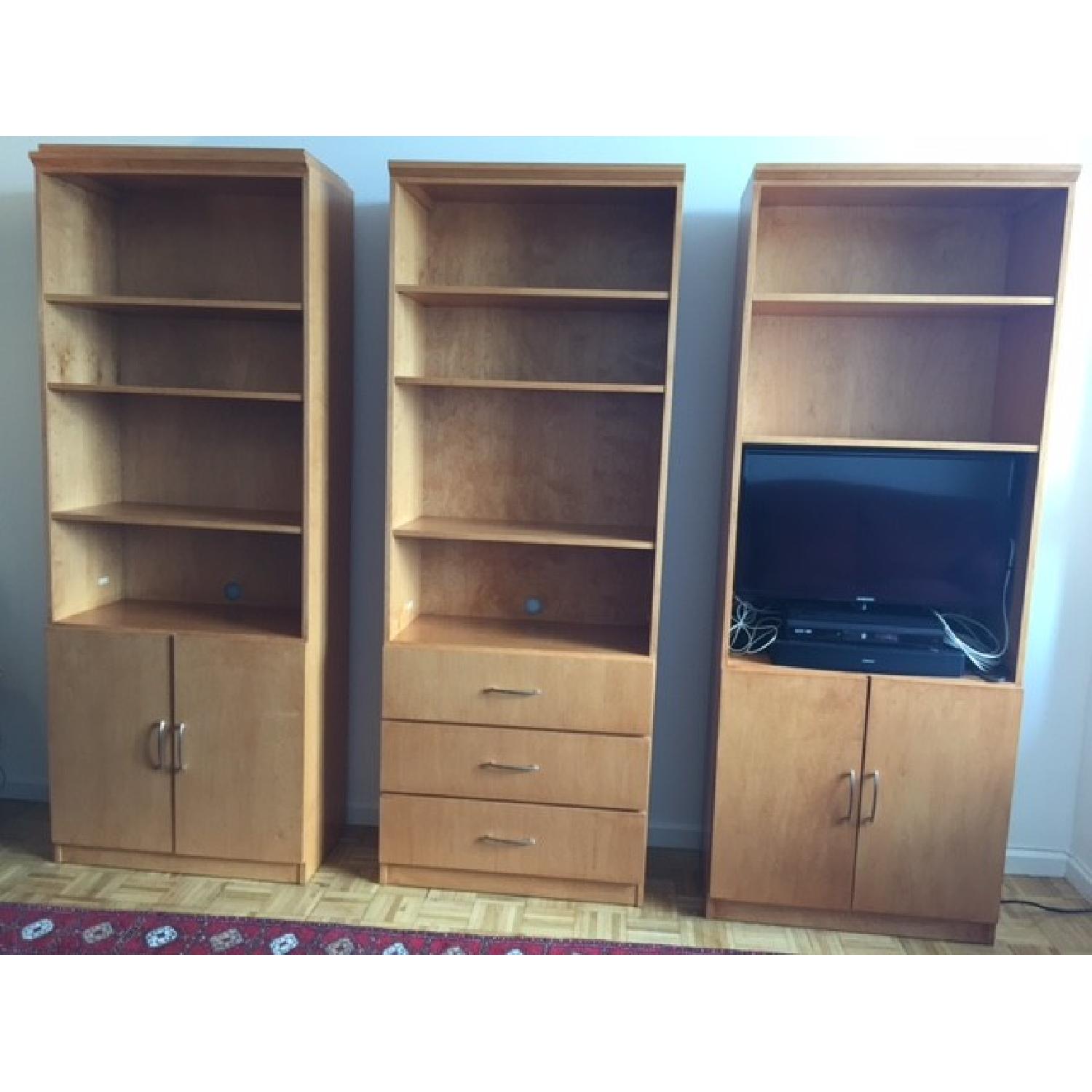 Gothic Cabinet Craft Custom Maple Wall Unit 3 Piece Set - image-1