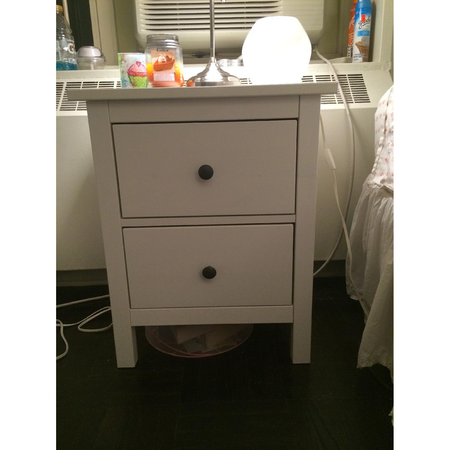 Ikea Hemnes White 2 Drawer Nightstand - image-1