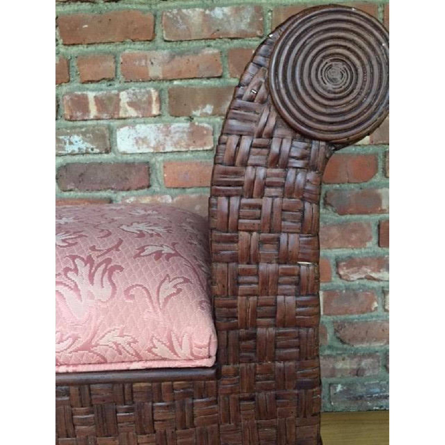 Ethan Allen Peach Wood/Cloth Bench - image-2