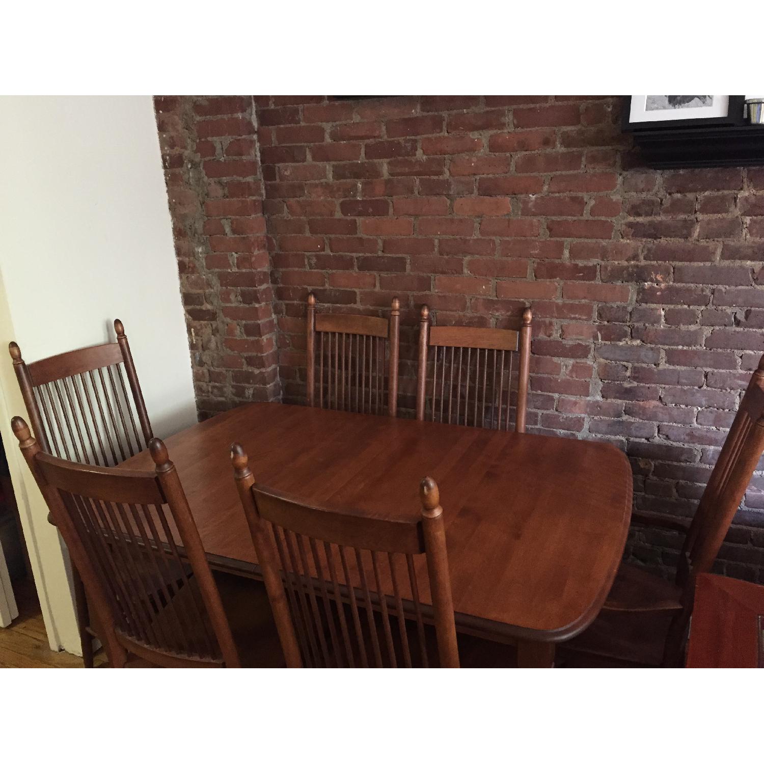 Extendable Cherry Dining Table w/ 6 Chairs - image-3