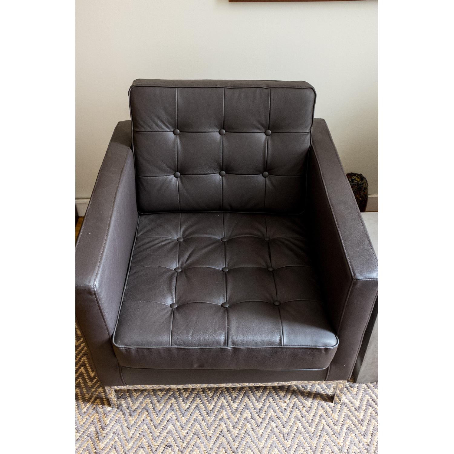 Modern Leather Armchair - Two Available - image-1