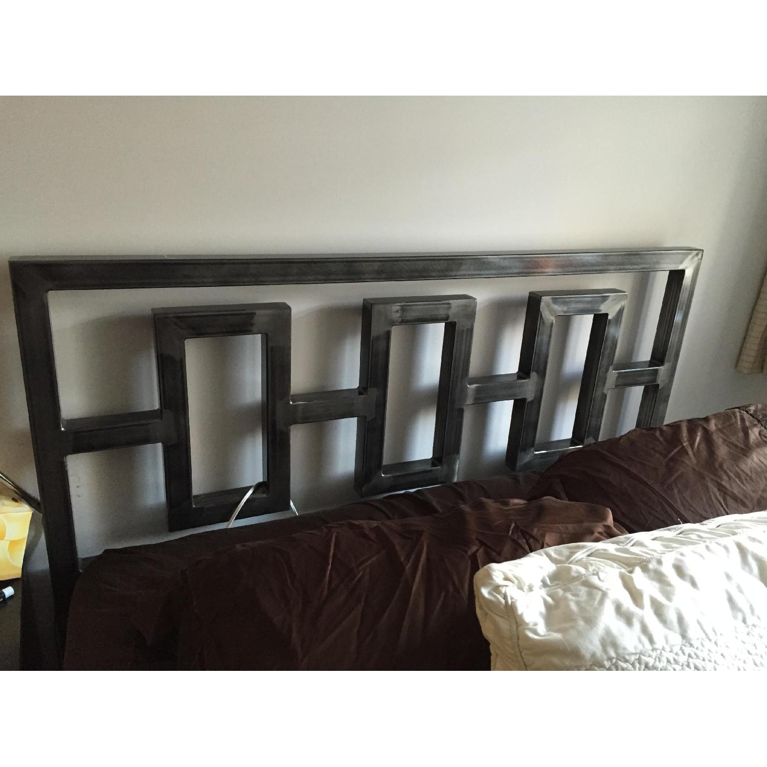Boltz Furniture Brushed Steel Queen Bed Frame w/ Headboard/Footboard - image-1